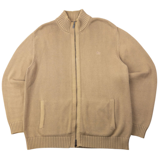 Vintage 2000s Burberry Zip Up Knit Jumper Size XL