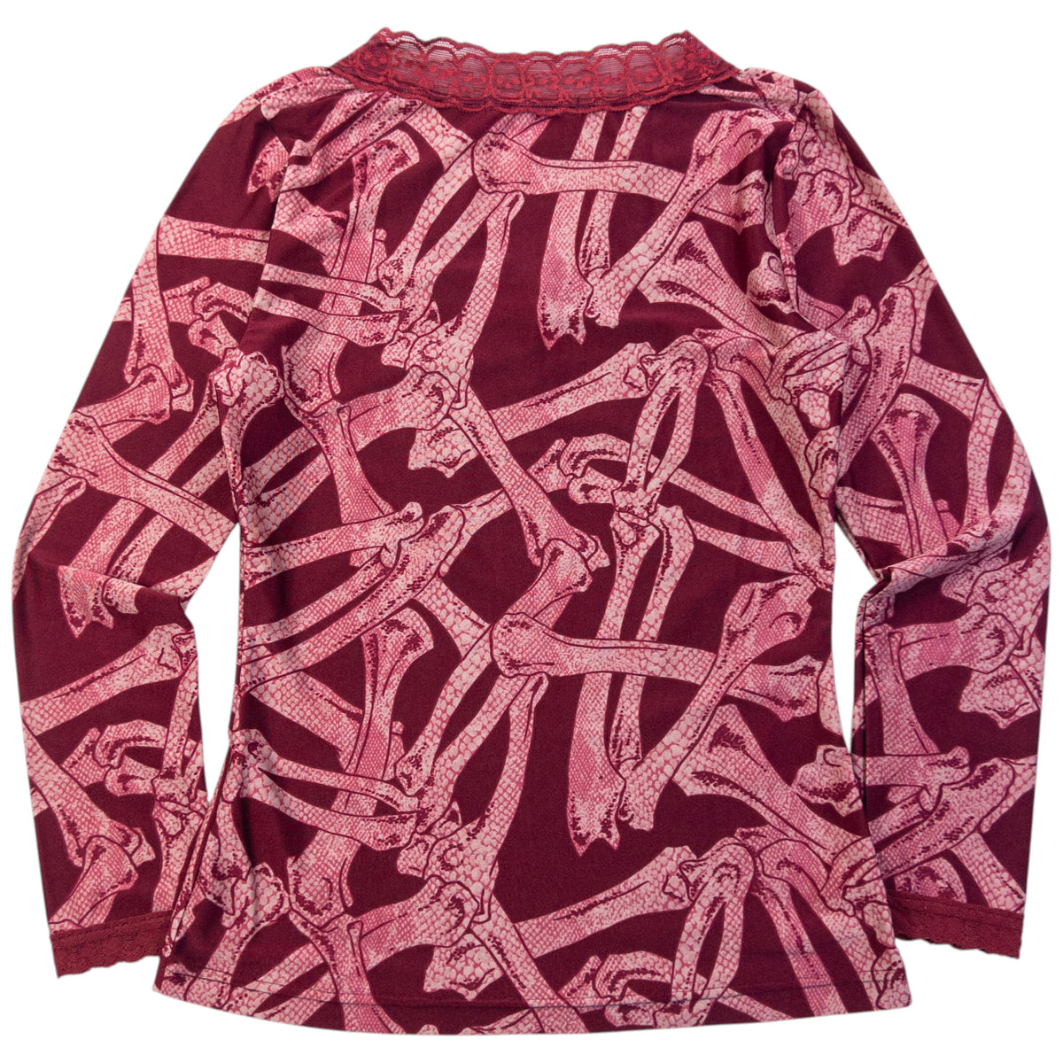 Vintage 90s Hysteric Glamour Bone Print Long Sleeve Top Womens Size S