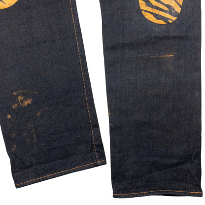 Vintage Evisu Tiger Stripe Daicock Japanese Denim Jeans Size W33