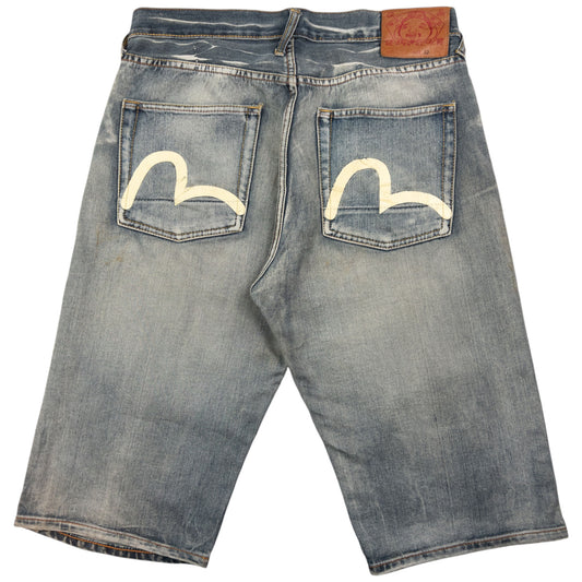 Vintage Evisu Double Gull Japanese Denim Shorts Size W32
