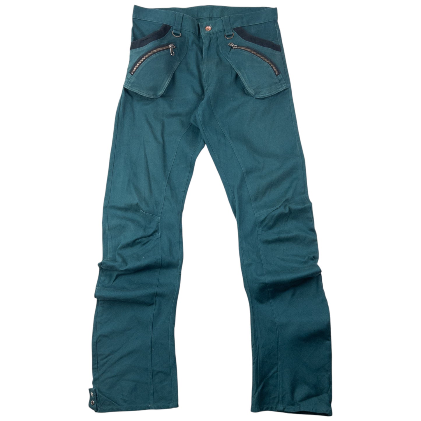 Vintage 2000s PPFM Curved Stacked Leg Cargo Trousers Size W31