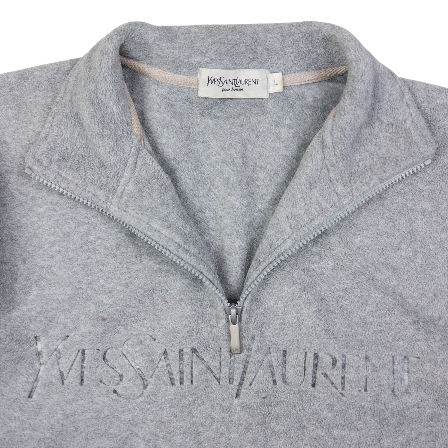 Vintage YSL Yves Saint Laurent Q Zip Fleece Sweatshirt Size L