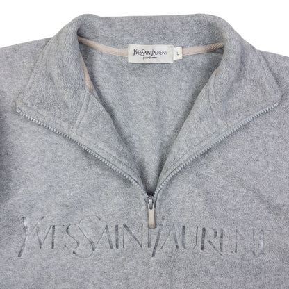 Vintage YSL Yves Saint Laurent Q Zip Fleece Sweatshirt Size L