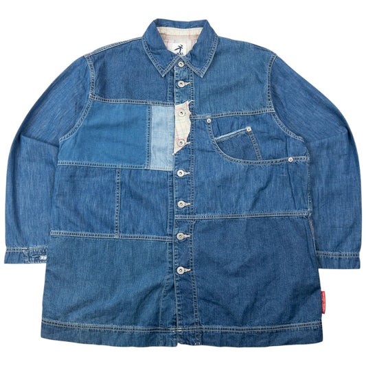 Vintage 90s Hai Sporting Gear By Issey Miyake Denim Patchwork Button Up Shirt Size M
