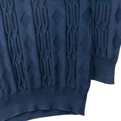 Vintage 90s Burberry Embroidered Knit Jumper Size M