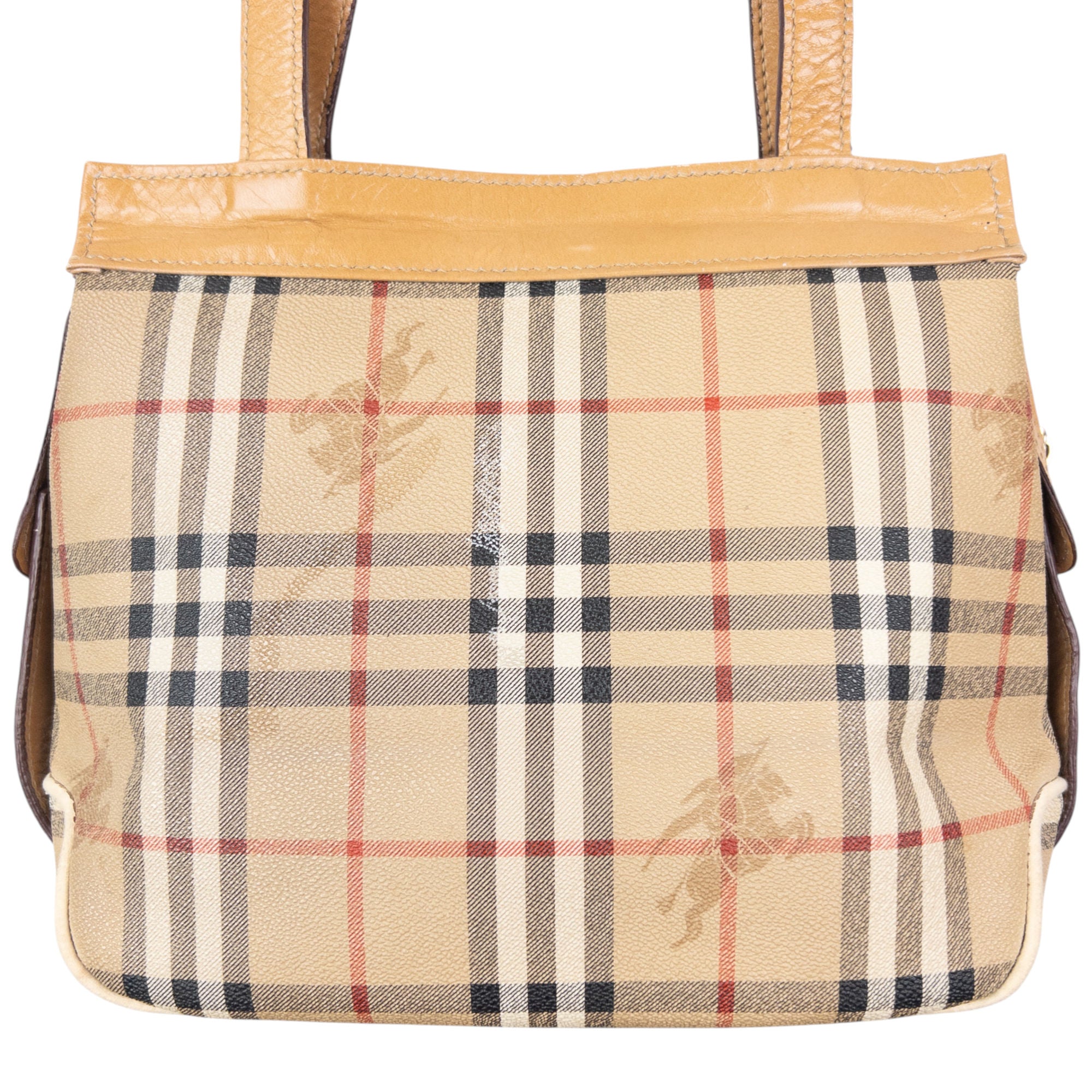 Vintage 80s Burberry Nova Check Leather Crossbody Bag