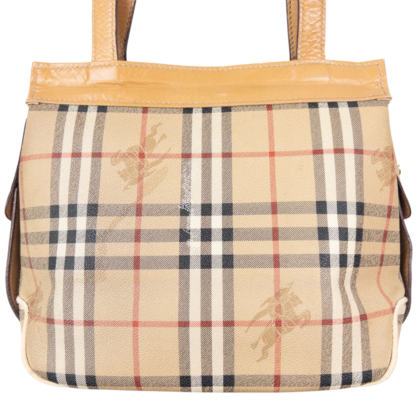 Vintage 80s Burberry Nova Check Leather Crossbody Bag