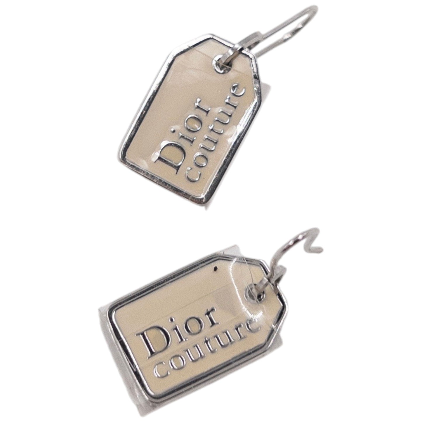 Vintage 2000s Dior By John Galliano Tag Earrings