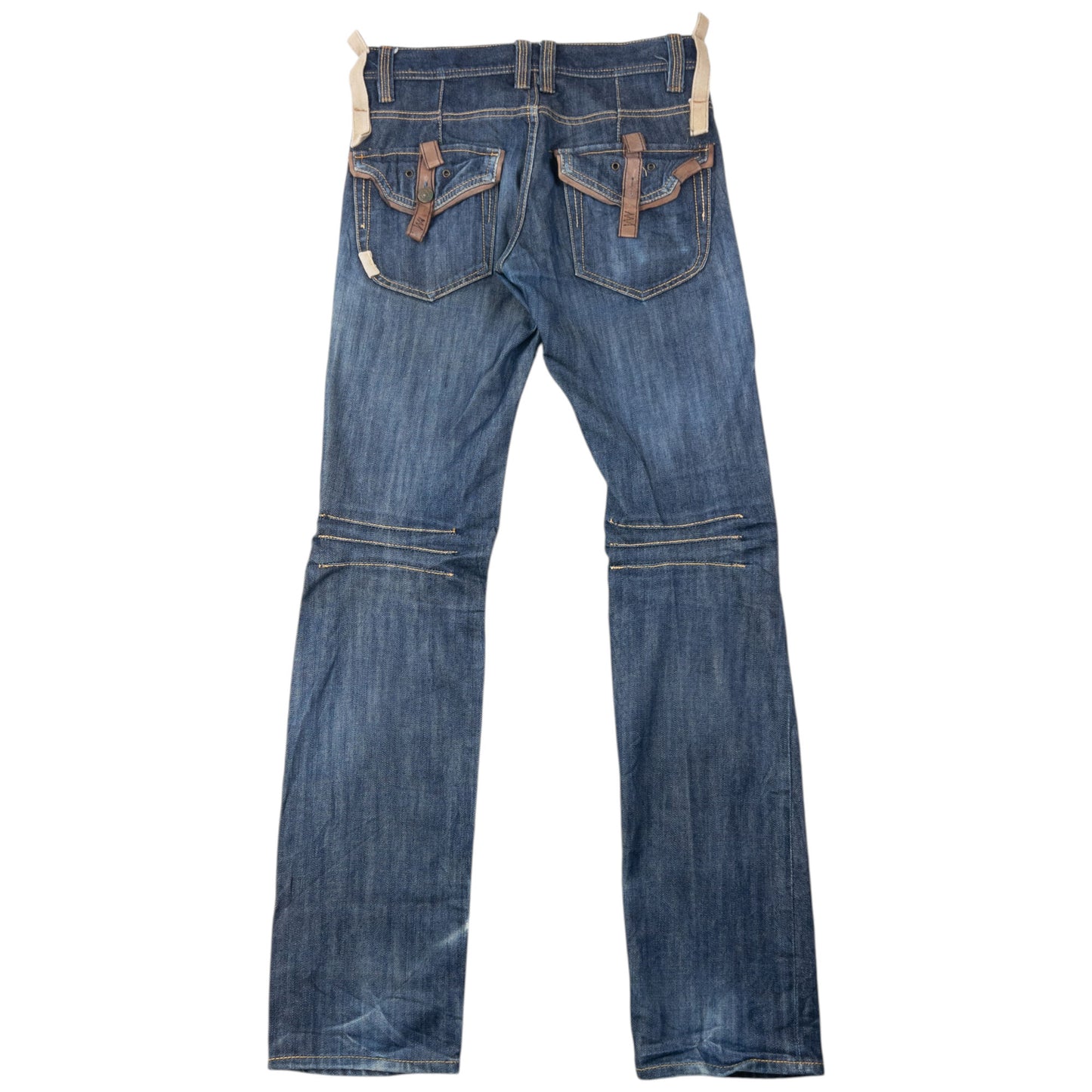 Vintage 2000sn PPFM Leather Detail Denim Jeans Size W29