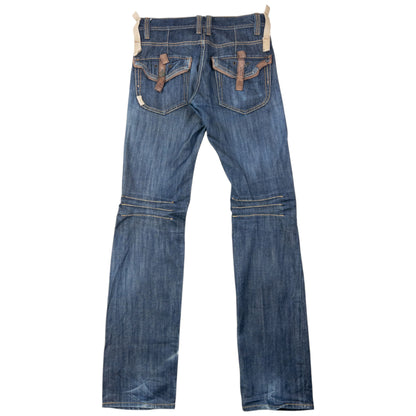 Vintage 2000sn PPFM Leather Detail Denim Jeans Size W29