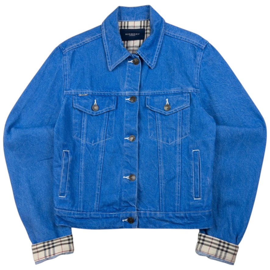 Vintage Burberry Button Up Denim Jacket Womens Size S