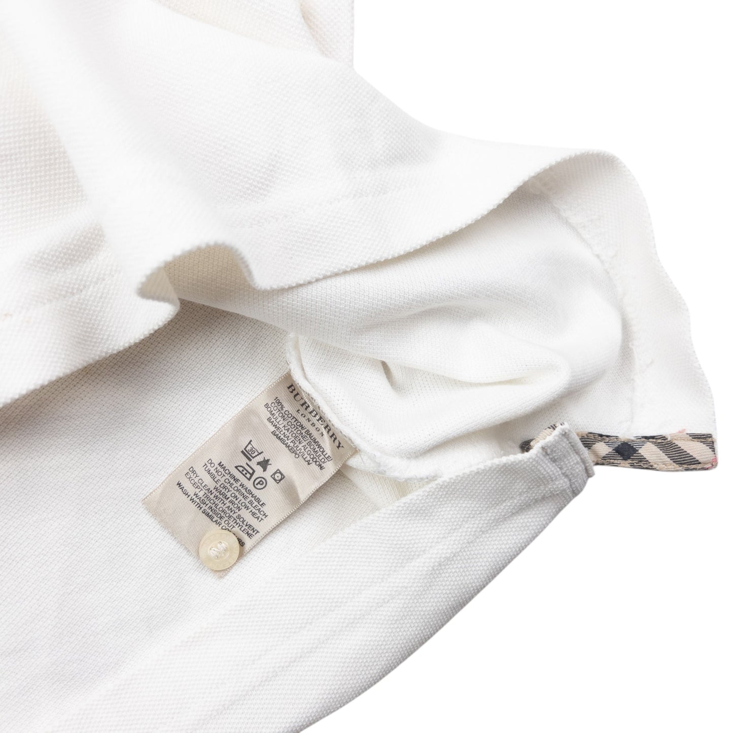 Vintage Burberry Nova Check Collar Polo Shirt Size M