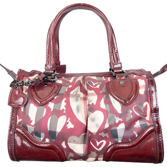 Vintage 2000s Burberry Nova Check Heart Crossbody Handbag