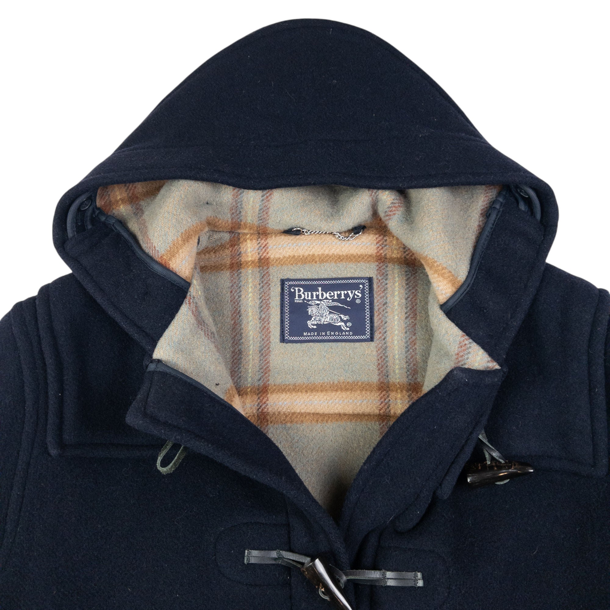 Vintage Burberry Nova Check Wool Duffle Jacket Size XL