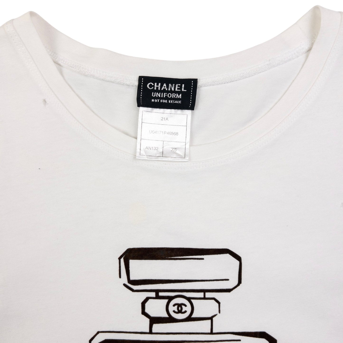 Vintage Chanel Uniform No 5 Bottle T Shirt Womens Size XS