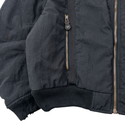 Vintage 90s Armani Jeans Ballistic Nylon Padded Bomber Jacket Size XL