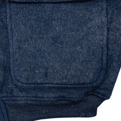 Vintage Burberry Button Up Wool Bomber Jacket Size L