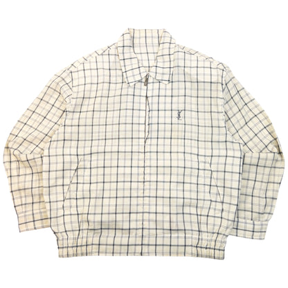 Vintage 90S YSL Yves Saint Laurent Checkered Harrington Jacket Size XS