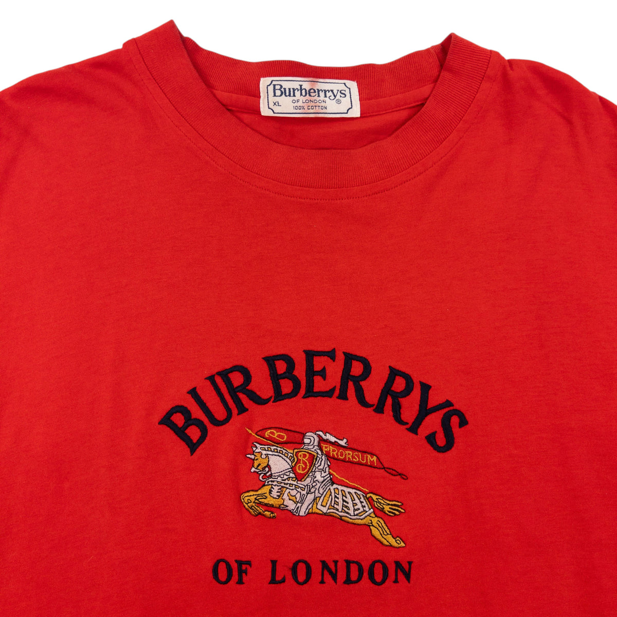 Vintage 90s Burberry Embroidered T Shirt Size M