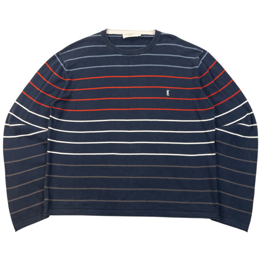 Vintage 2000s YSL Yves Saint Laurent Striped Jumper Size M