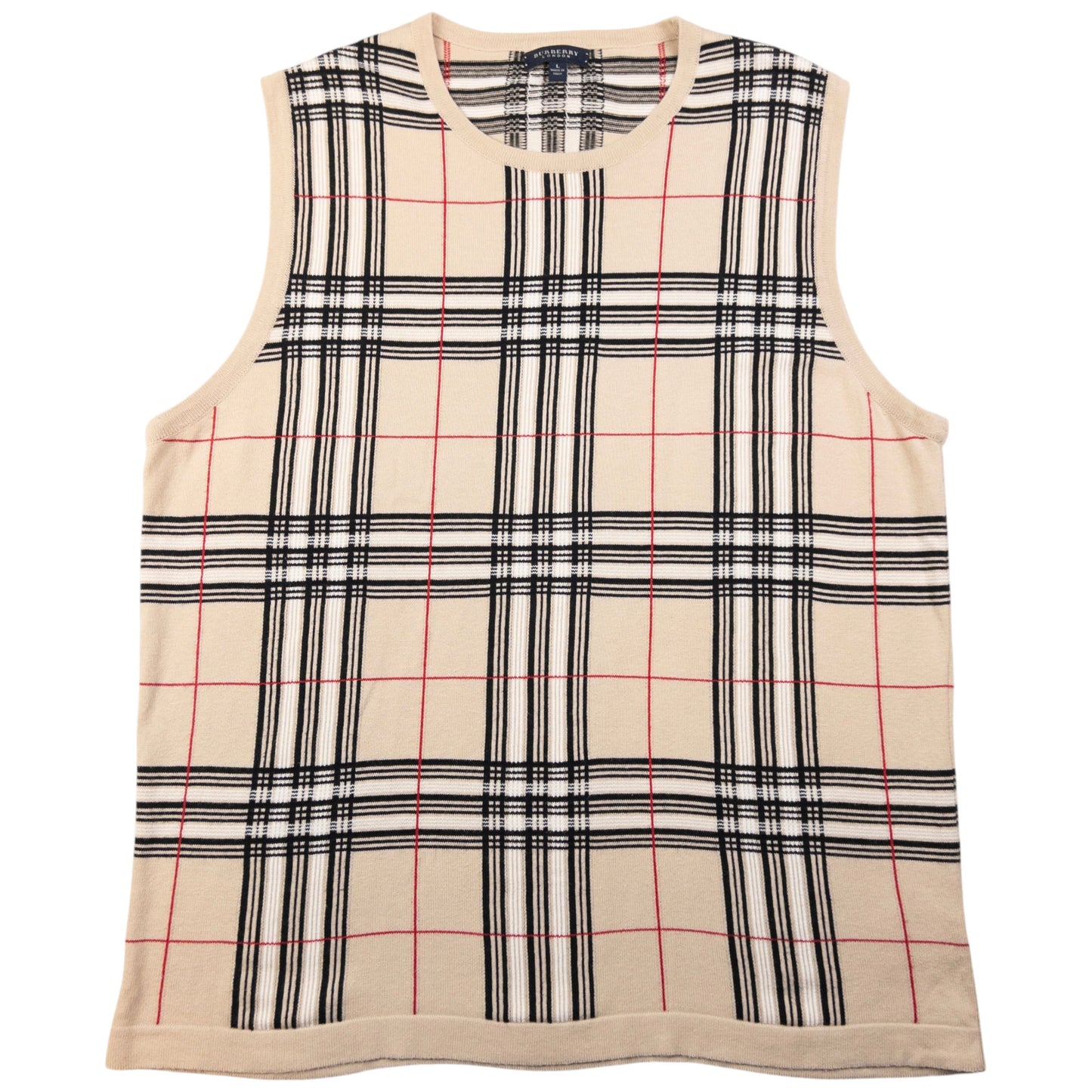 Vintage Burberry Nova Check Tartan Sweater Vest Jumper Size M
