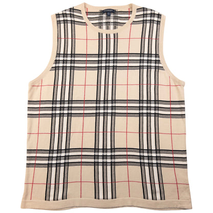 Vintage Burberry Nova Check Tartan Sweater Vest Jumper Size M