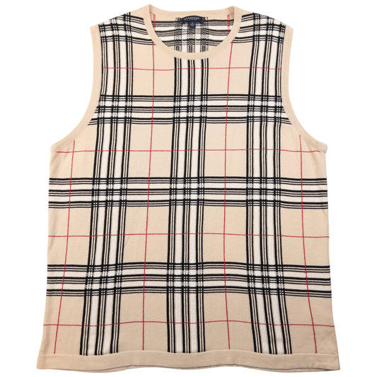 Vintage Burberry Nova Check Tartan Sweater Vest Jumper Size M