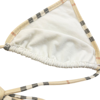 Vintage 2000s Burberry Nova Check Trim Bikini Top Womens Size M