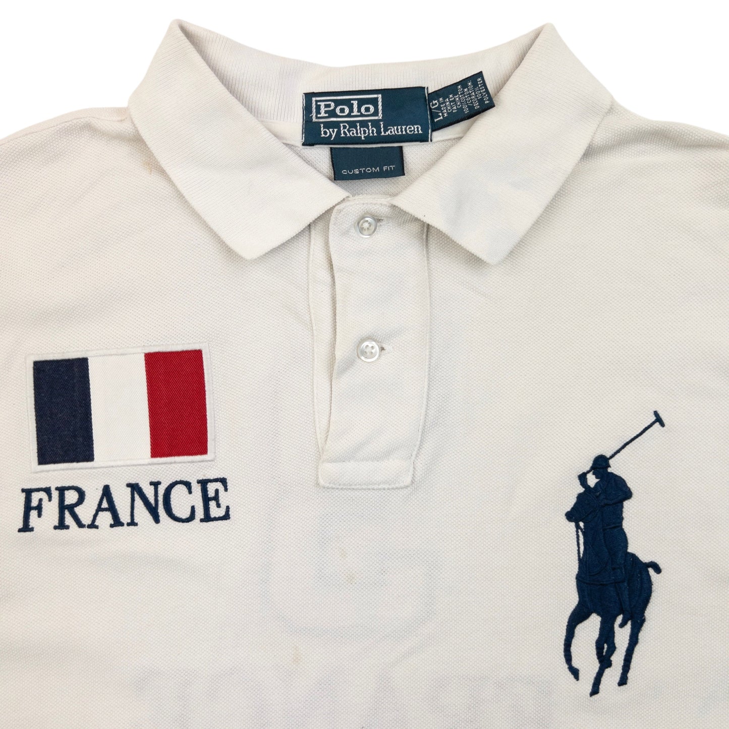 Vintage 90s Polo Ralph Lauren France Long Sleeve Polo Shirt Size XS