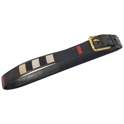 Vintage 2000s Burberry Nova Check Leather Belt Size XL