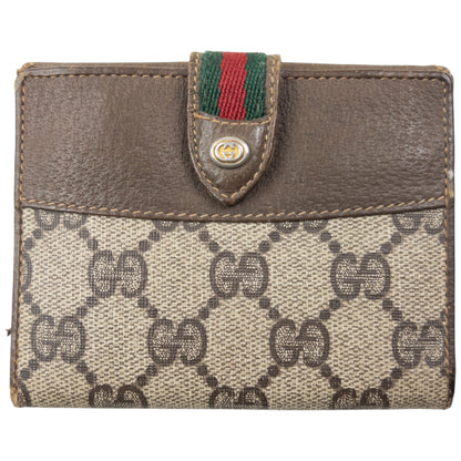 Vintage 80s Gucci Monogram Leather Wallet