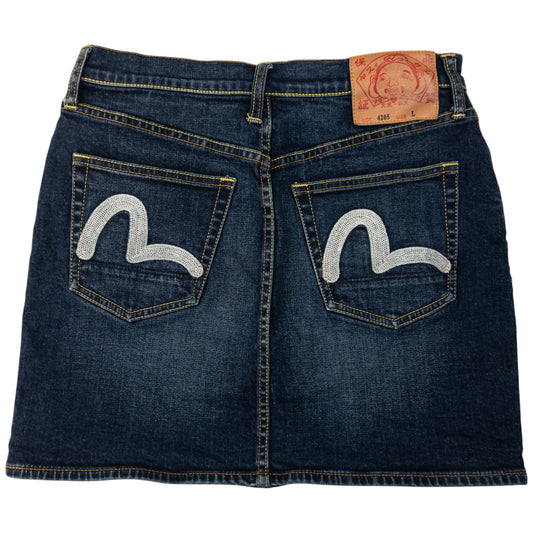 Vintage Evisu Double Gull Japanese Denim Mini Skirt Womens Size W31