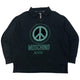 Vintage 90s Moschino Jeans Peace Sign Q Zip Sweatshirt Size L