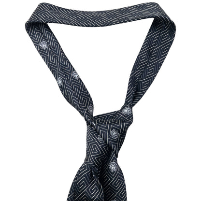 Vintage 90s Gianni Versace Medusa Monogram Silk Tie