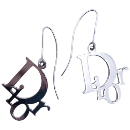 Vintage 2000s Dior By John Galliano Silver Logo Earrings