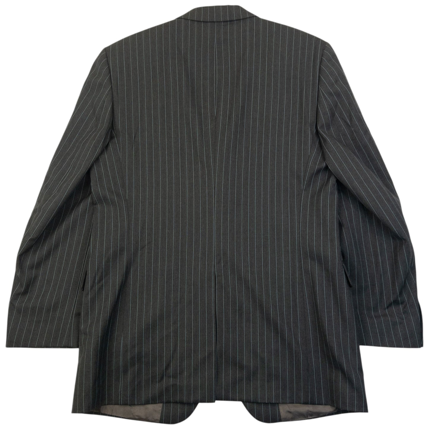 Vintage 90s YSL Yves Saint Laurent Pinstripe Jacket & Trousers Wool Suit Set Size XL