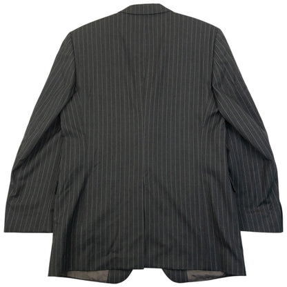 Vintage 90s YSL Yves Saint Laurent Pinstripe Jacket & Trousers Wool Suit Set Size XL