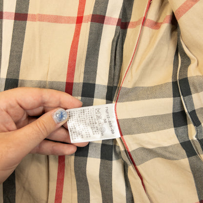 Vintage 2000s Burberry Nova Check Lined Belt Waist Jacket Womens Size S