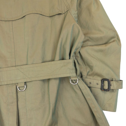 Vintage 90s Burberry Nova Check Lined Belt Waist Trench Jacket in green (cotton), photo 7