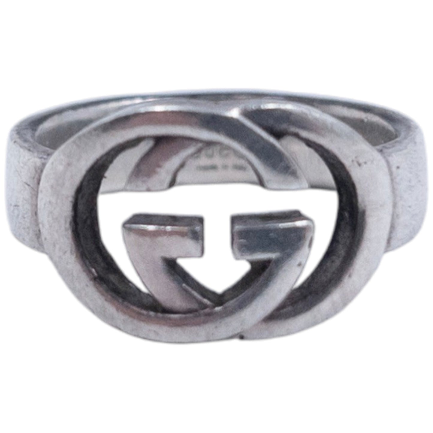 Vintage 2000s Gucci Silver Logo Ring