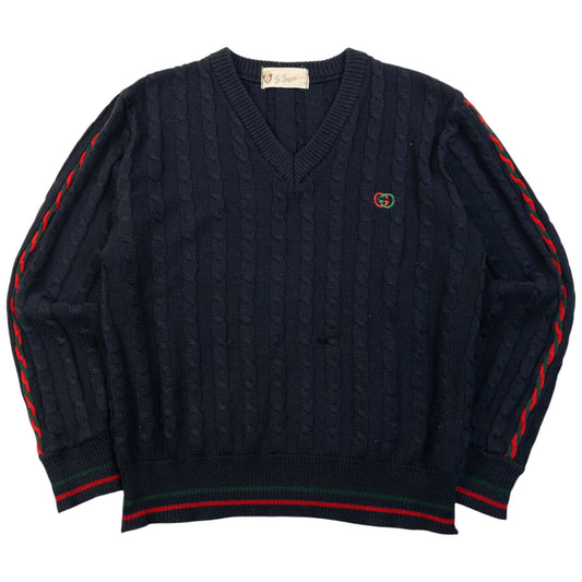 Vintage 80s Gucci Cable Knit Jumper Womens Size S