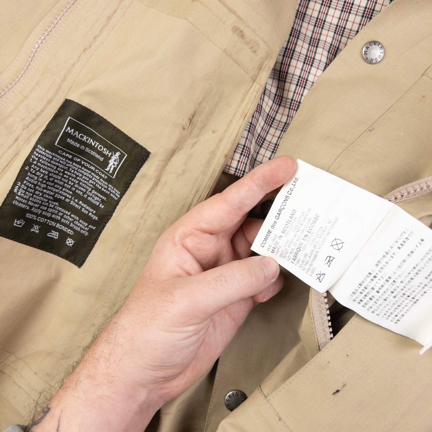 Vintage Junya Watanabe X Comme Des Garçons MAN X Mackintosh Jacket Size XS