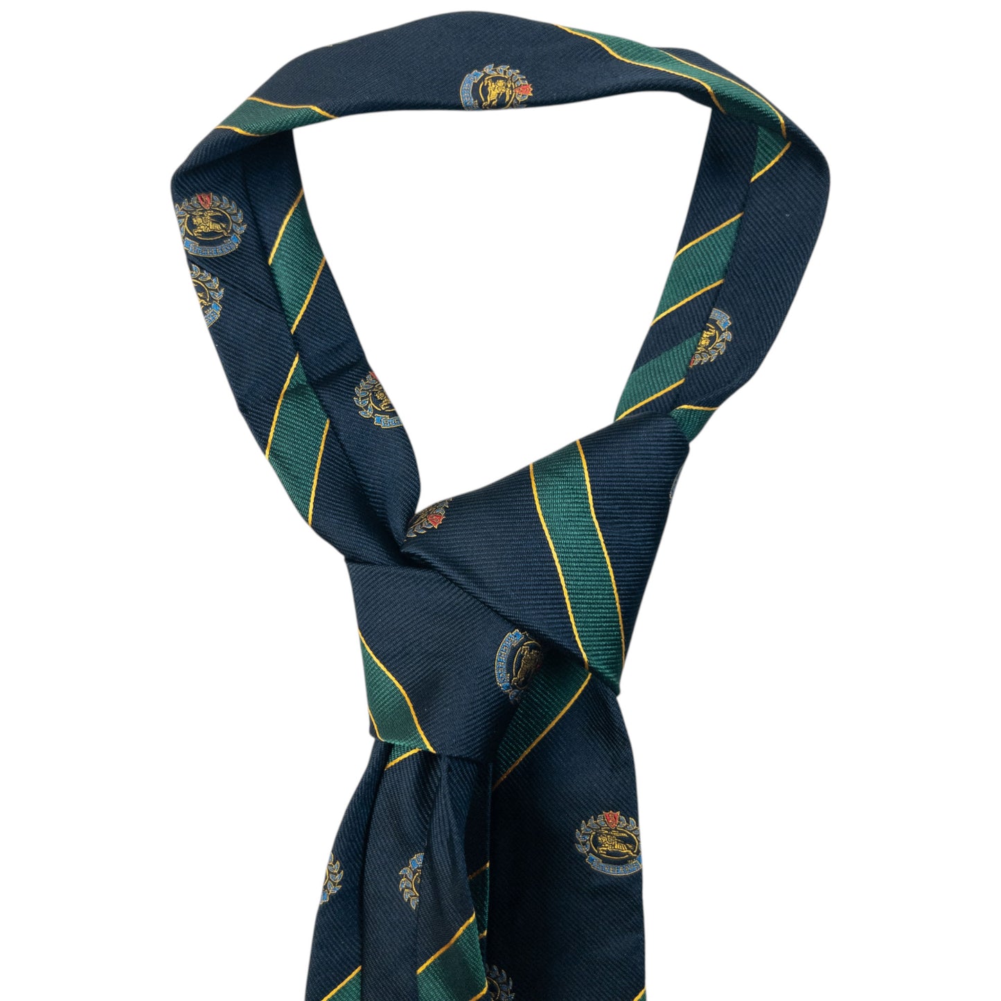Vintage 80s Burberry Striped Monogram Silk Tie