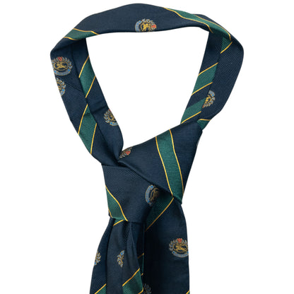 Vintage 80s Burberry Striped Monogram Silk Tie