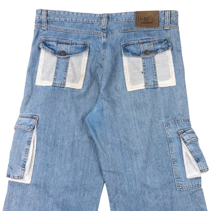 Vintage 2000s Dolce & Gabbana Mesh Cargo Pocket Denim Jeans Size W38