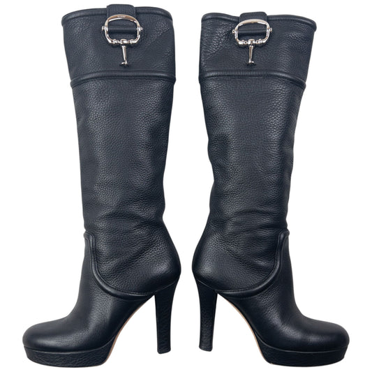 Vintage 2000s Gucci By Tom Ford Leather Hasler Horse Bit Boots Womens Size UK 2.5