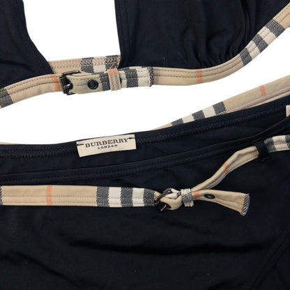 Vintage 2000s Burberry Nova Check Trim Bikini Set Womens Size L