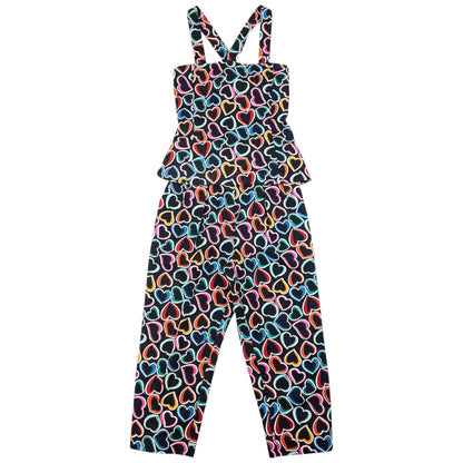Vintage 80s YSL Yves Saint Laurent Heart Print Top & Trousers Set Womens Size XS