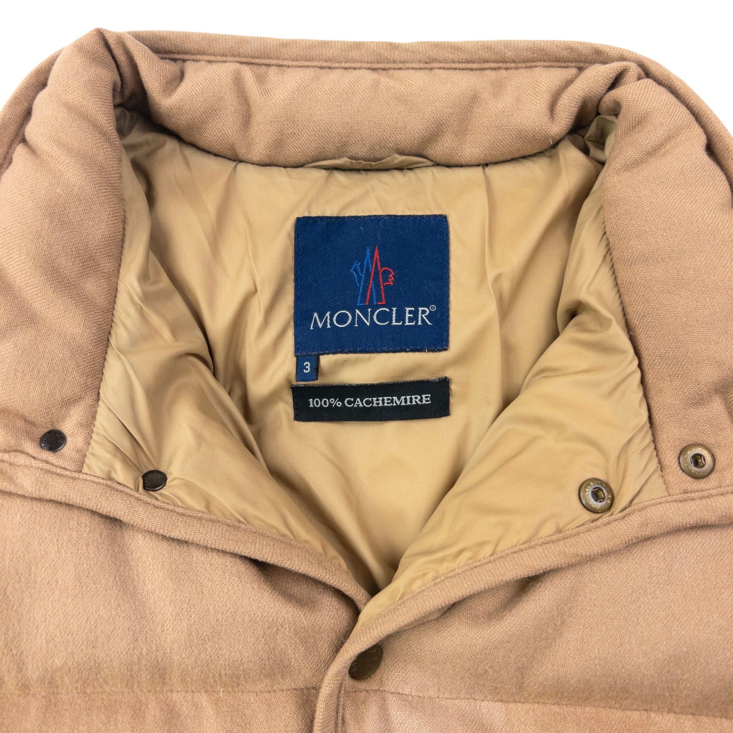 Vintage 90s Moncler Button Up Cashmere Puffer Jacket Size M