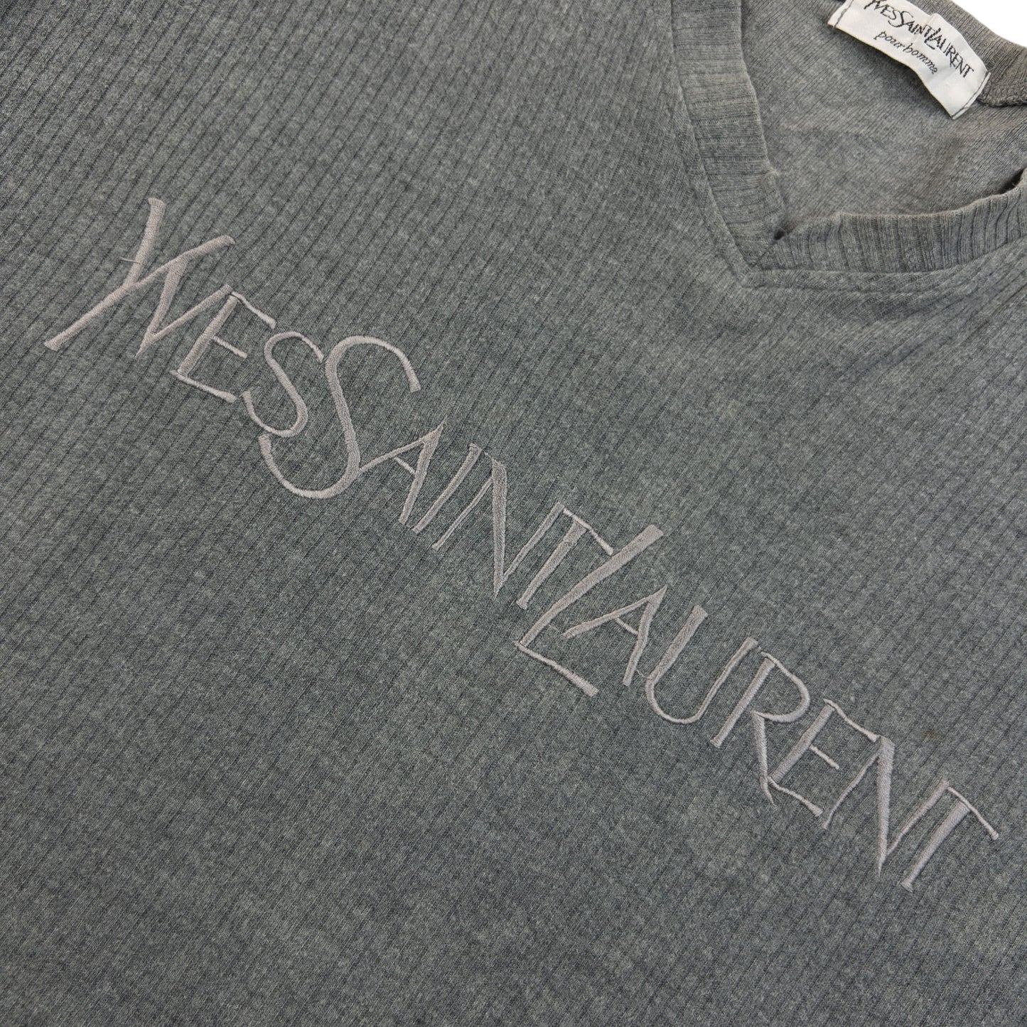 Vintage 2000s YSL Yves Saint Laurent Embroidered T Shirt Size M